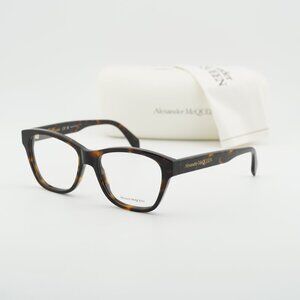 Alexander McQueen AM0306O 002 Square Eyeglasses 52mm - Havana